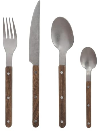Set 24 posate Lucille in acciaio inox manico marrone
