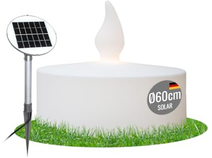 8 seasons design Solar Dekolampe Shining Tealight Ø 60 cm (Weiß), LED warmweiß, Solarpanel, Dämmerungssensor, Teelicht, Dekoleuchte, Weihnachts-Deko, Winter-Deko für außen