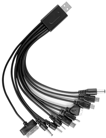 Tabanzhe 10 in 1 Universal USB Charging Cable, All-in-One Multi Charger with Multi Adapters for Android Smartphones Tablets PSP Gaming Devices & Multiple Devices