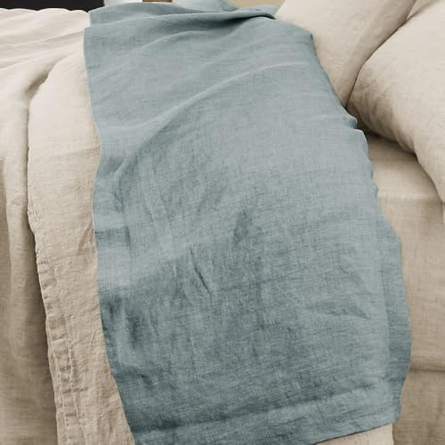 Drap Plat 240x300 cm Lin Rosalie Azur