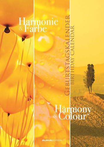 Geburtstagskalender Harmonie & Farbe - immerwährend - (21 x 30): Mehrsprachige Ausgabe