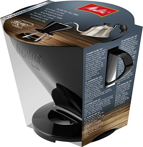 Melitta, Soporte para filtros de café, Para filtros de tamaño 1x6, Compatible con 1 jarra o 2 tazas, Plástico, Pour Over, Negro (4006508217571)
