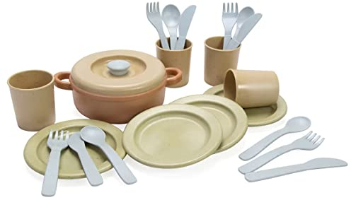 Dantoy - Bio Speiseset – Ab 2 Jahre - Spielzeug 22 stück - Zum Spielen und Lernen - Drinnen und draußen - Spielzeug aus Biobasiertem Kunststoff - Maschinenwaschbar - Hergestellt in Dänemark