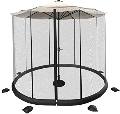 Pure Garden 50-LG1205 - Zanzariera per ombrelloni da tavolo 10-11 e mobili da patio, zanzariera, colore: nero