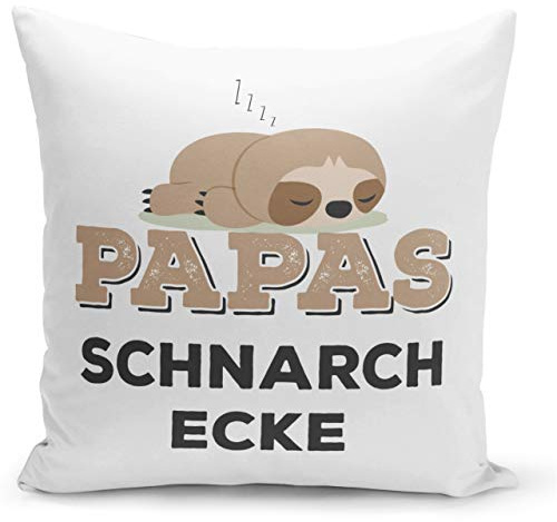 Tassenbrennerei Sengångare kudde med ordspråk papas snarkeckning – present till pappa (kuddfodral med innerkudde)
