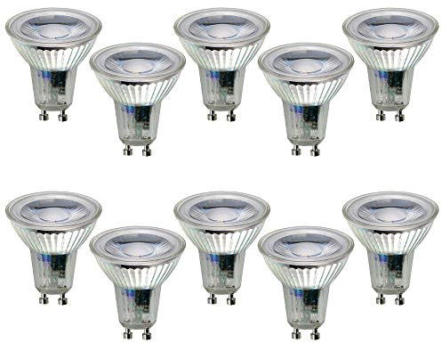 NCC-Licht 10x LED Lampe Reflektor GU10 4,5W 355lm warmweiß 2700K | LED Reflektor aus Glas ersetzt 51W Halogenlampe mit GU10-Sockel, Abstrahlwinkel 38° ideal für Akzent- und Spotbeleuchtung