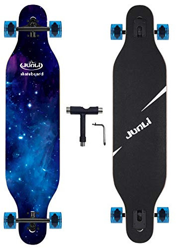 Junli 41 Inch Freeride Skateboard Longboard - Complete Skateboard Cruiser for Cruising, Carving, Free-Style and Downhill Sea Blue