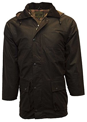 Walker and Hawkes Wax Unpadded Benson Jacket for Men - Lightweight Wind- and Waterproof Canvas Jacket, Premium Waxed Cotton, Brown - Small