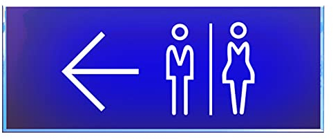 YANYUESHOP WC-Wandschild, LED-Lichtschild, WC-Pfeil-LED-Schild, Compliance-Schilder, Toiletten, rechtes Wandschild, Projektionshalterung für öffentliche Badezimmer