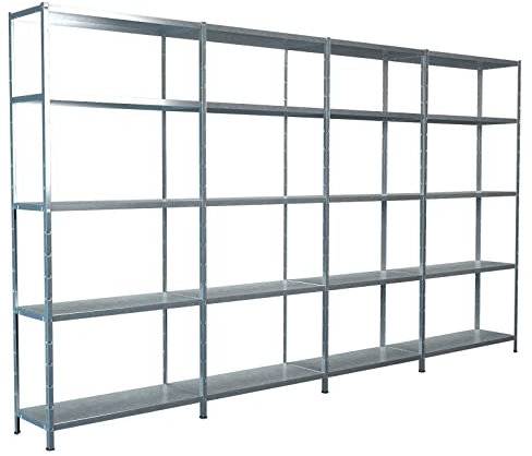 SCHULTE Regalwelt Steck-Grund-/ u 3 Anbauregale, 20 Böden, 2000x4000x350, verz.
