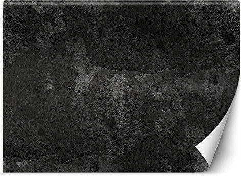 Feeby Papier Peint Intissé mur texture 350x245 cm noir XXL Moderne Décoration Murale Tableaux Muraux Tapisserie Salon Chambre à coucher abstrait concret
