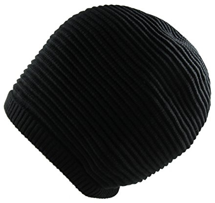 Cotton Rasta Knitted Beanie for Long Dreadlocks XXXL (Black)