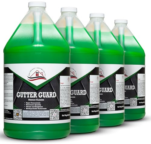 Gutter Guard by Southeast Softwash | Heavy Duty Gutter Cleaner for Black Streak Removal | Pressure Washer Cleaning Solution for Aluminum and Vinyl Gutters (4 Gallons)