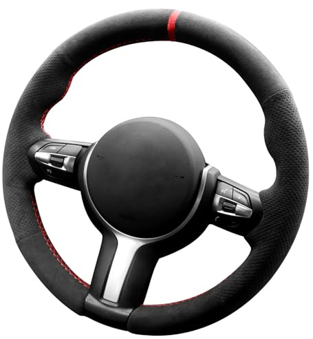 Alfanxi Lenkradbezug für BMW F30 F31 F34 F10 F11 F07 F12 F13 X3 X4 X5 X6 F16 F20 F21 M135I 140I X1 X2 (Rot gestreift)