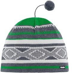 Eisbär Gitti Bommelmütze Strickmütze Wintermütze Skimütze Beanie Damen/Herren - Made in Austria mit Futter, Futter Winter Herbst-Winter - One Size grün