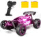 Tecnock RC Buggy, 1:18 High Speed 20 KM/H 2WD Off Road Racing Car with Two Rechargeable Batteries, Toys Gift for Girls Pink