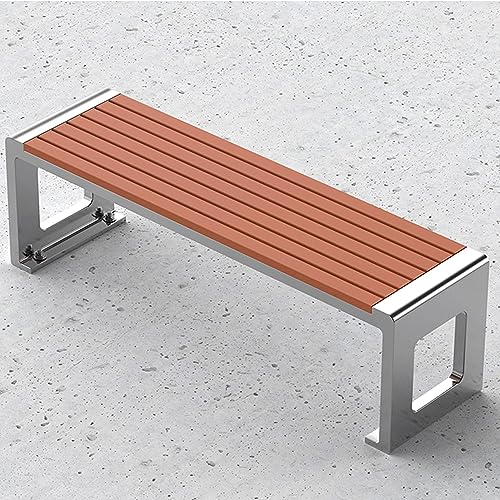 Gartenbank Metall Wetterfest, Outdoor Bank Metall 2-3 Sitzer, Gartenmöbel Bank Alu, Rückenfreie Edelstahlbank, Terrassenbank Ohne Lehne, Außenbank für Parkgarten, Terrasse und Lounge ( Size : 150cm/59