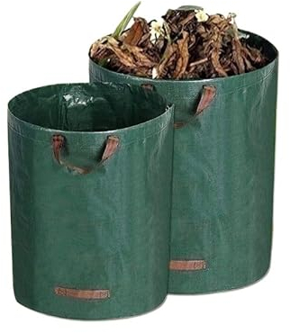 BeNtLi Gartenlaub-Sammelbeutel, 2 Schmutz-Müllsäcke Mit Griffen, 100 L–300 L, Wiederverwendbare Industrielle Stoff-Gartensäcke, Große Gartensäcke, (300L)