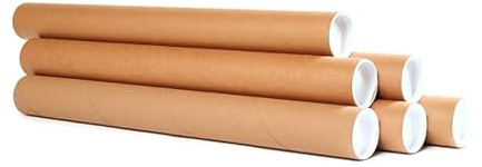 Tube rond d'expédition carton avec embouts Ø 40 x 35 cm emballage carton de 100.