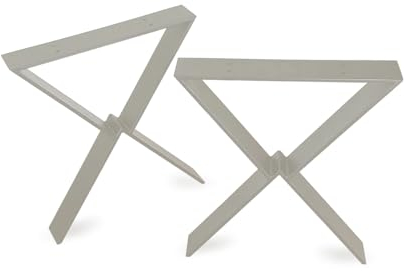 modernLOFTart Tischkufen X2 Grau 80x10 mm - Tischbeine Metall aus Flachstahl Sandgestrahlt und Pulverbeschichtet - Tischgestell Breite 70cm, Höhe 72cm - Industrial Loft