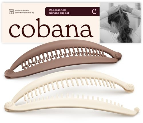 Cobana Bananen-Haarspangen, Volumengebung, Haarstyling-Zubehör für dickes und dünnes Haar, groß, 15,2 cm, 2 Stück (neutral)