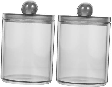 MAGICLULU 2 Pezzi Porta Tamponi Con Coperchio Barattoli Per Elastici Per Organizer Per Trucco Scatola Per Dischetti Di Cotone Organizer Da Scrivania Design Sigillato Antipolvere