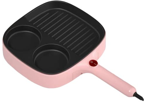 Begchy Padella Elettrica per Frittate 3 in 1, Padella da Barbecue e Macchina per la Colazione 3 in 1, Cuocitore Elettrico, Vaporiera per Alimenti, Padella per Bistecca. Spina EU B.