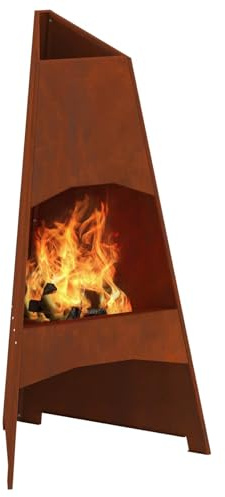 vidaXL Feuerstelle Rostoptik 50 x 50 x 95 cm Wetterfeststahl | Langlebige Materialien für den Außeneinsatz, Für Langlebigkeit in Außenbereichen gemacht,