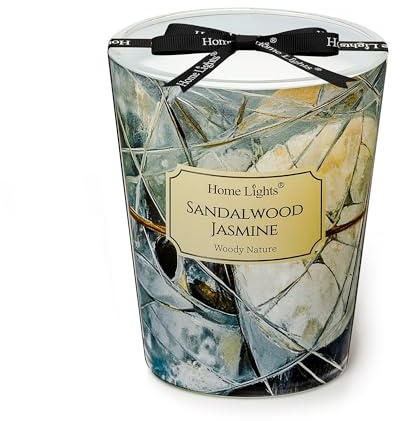 HomeLights Velas de cera de soja perfumadas para el hogar, de una mecha, con aroma a sándalo y jazmín Velas de aromaterapia de estilo industrial chic, ideal para fiestas, relajantes, 6.7oz