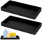 2 Pcs Plateau Decoratif Rectangulaire Noir, Plateaux Salle de Bain Cuisine, Plateau de Rangement en Silicone pour Cosmétiques, Bijoux, Maquillage, Coiffeuse (19,5 x 9,8 x 1,7 cm)