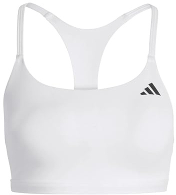 adidas Donna Optime Essentials Workout Light Support Bra, White, M