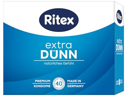 Ritex Kondome extra dünn – gefühlsecht & hauchzart, vegan – 40 Stück