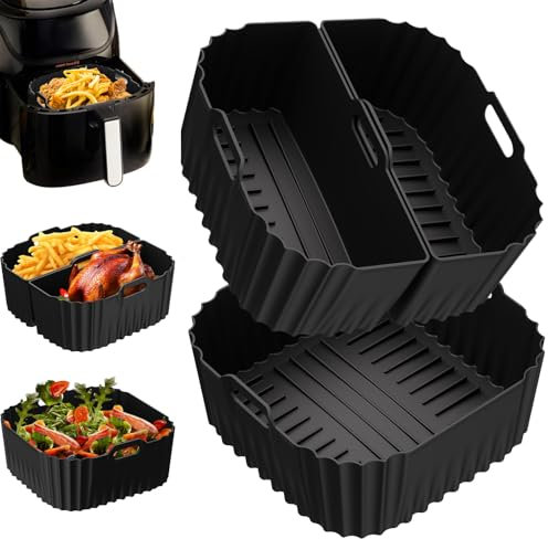 23-25CM Accessori Friggitrice ad Aria, Teglie per Friggitrice ad Aria per Russell Hobbs XXL 8L/8,3L, Accessori Airfryer in silicone riutilizzabili