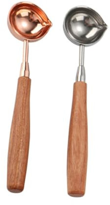 Ipetboom 2piezas Cuchara Medidora De Acero Inoxidable Con Mango De Madera Utensilios De Cocina Para Preparar Café Té o Matcha