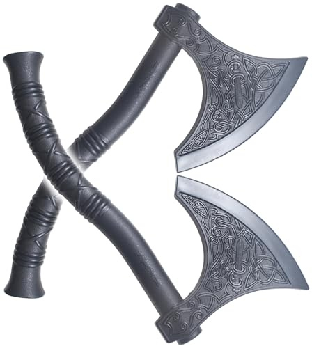 REPLIKSWORD Pack 2 Haches Plastique Vikings Hachette Polypropylene Hache Viking Pirate