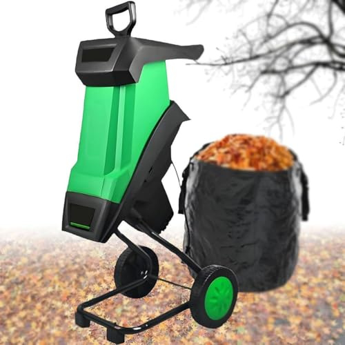 GmhXylophyte Biotrituratore Elettrico A Lame 2400 W, velocità di 4500 Giri/Min, Trituratore Rapido, per Rami, Foglie E Compostaggio, Sacco di Raccolta da 50 Litri