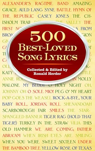 500 Best-Loved Song Lyrics (Dover Song Collections)