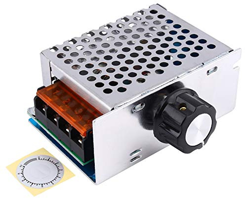 Samfox AC 220v 4000w Alta Potencia SCR Controlador de Velocidad del Motor Regulador Electrónico de Voltaje Ajustable Atenuación Moderación Modulador Regulador Potencia Interruptor con caja Protectora