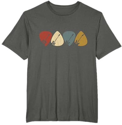Gitarren-Auswahl-Gitarrist Retro Vintage T-Shirt für Gitarrenliebhaberinnen, Schwarz, S, Kurzarm, T-Shirt, Herren, Retro, Musik, Frauen
