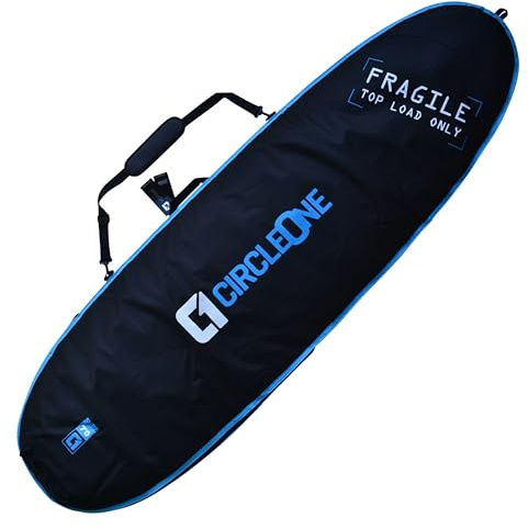 Circle One Surfbrett-Tasche, 2,4 m lang, dick gepolsterte, strapazierfähige Schaumstoffpolsterung, Griff und Schultergurt, Blau