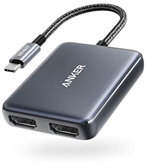 Anker Adattatore da USB C a doppio HDMI, adattatore USB C compatto e portatile, supporta 4K a 60Hz e doppio 4K a 30Hz, per MacBook Pro, MacBook Air, iPad Pro, XP e altri