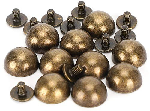 Fdit 30 Set di Rivetti a Fungo Color Bronzo a Vite 12mm Borchie a Fungo Grandi e Punte in Metallo con Chiusura a Vite in Pelle Fai da Te