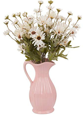 cn-Knight 12pcs Künstliche Gerbera-Gänseblümchen,52cm Langer Stiel Künstliche Gänseblümchen,für Zuhause Dekoration,Mittelstück,Hochzeit,Brautstrauß,DIY,Weiß