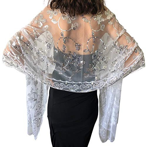 Central Chic Pailletten-Schal, Pashmina-Schal, Überzug, Hochzeit, Braut, Brautjungfern, Kleider, Wickeltuch, Pailletten-Schal