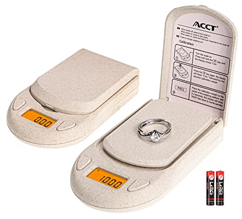 ACCT Digitale Waage, Miniwaage, Taschenwaage, 0,01 g x 200 g, Lebensmittelwaage LCD-Display, Schmuckwaage Waage