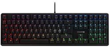CHERRY G80-3000N RGB, Mechanische Gaming-Tastatur mit RGB-Beleuchtung, Pan-Nordisches Layout (QWERTY), Kabelgebunden, Original MX SILENT RED Switches, Schwarz