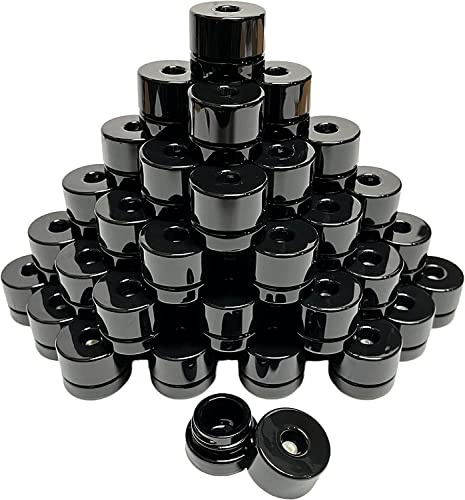 POP-VAC (50 Pack Refillable Storage Vacuum Seal Container Jar For Herb Floral Powder Spice Concentrates, 4ml Black Gloss
