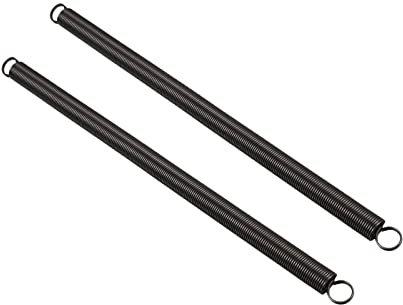 QUARKZMAN 300mm Libero Lunghezza Doppio Gancio Tensione Molla x 2 Pezzi Metallo Estensione Elicoidale Molla Spirale per Industriale Macchine, [Nero]