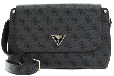 GUESS Meridian Flap Crossbody Bag Coal Logo