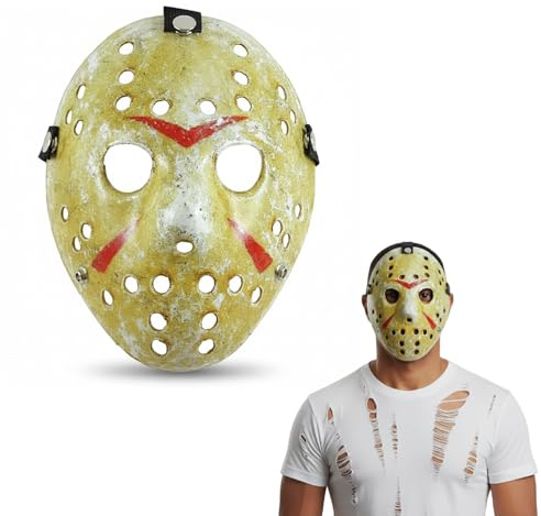 Maschera da Jason Venerdì 13, maschera da hockey di Jason Voorhees, per adulti e bambini, per Halloween, cosplay, feste in maschera